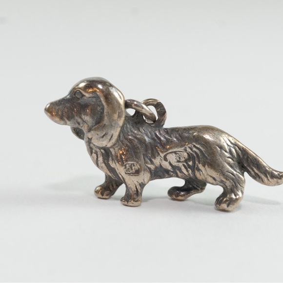 Fabrege dog pendent in silver - Picture 2 of 5